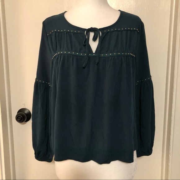Forever 21 Studded Long-Sleeve Peasant Blouse - Picture 5 of 8